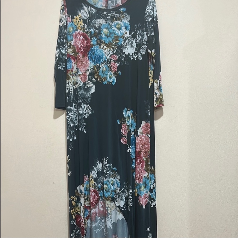 Bellamie Black Floral Long Sleeve Dress